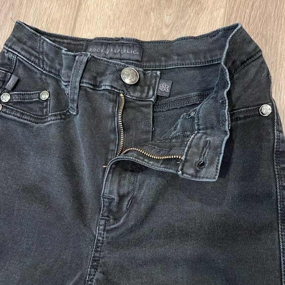 Rock & Republic High Roller Black Denim Skinny Jeans Size 6M - Picture 10 of 16